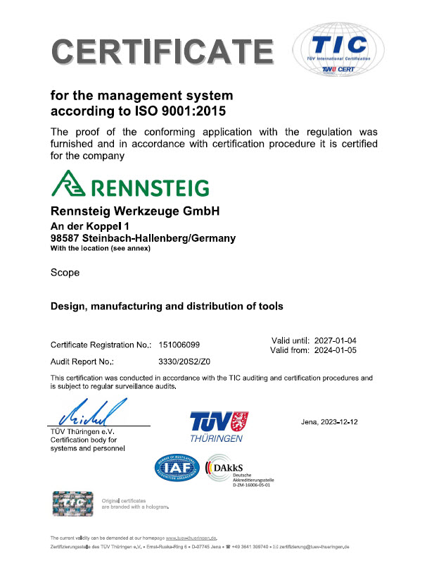 TUV - Certificate